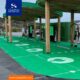 سنگ فرش دکوراتیو جایگاه شارژ خودرو برقی به رنگ سبز